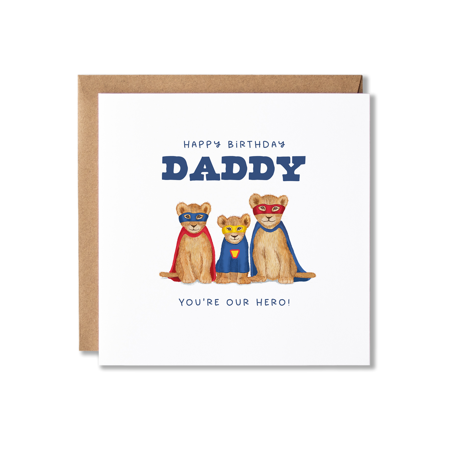 Super Lion Cubs Happy Birthday Daddy 1, 2 or 3 cubs Card
