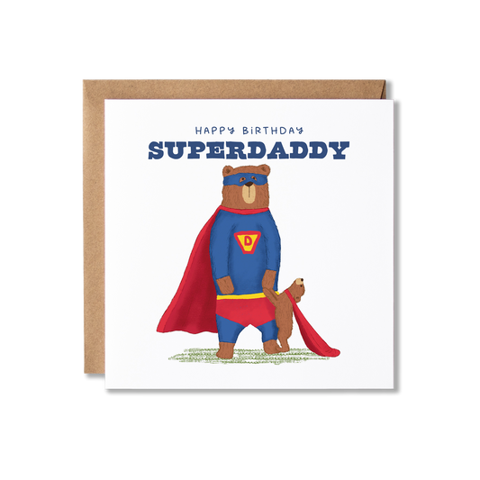 Super Dad Happy Birthday Superdaddy 1, 2 or 3 cubs Card