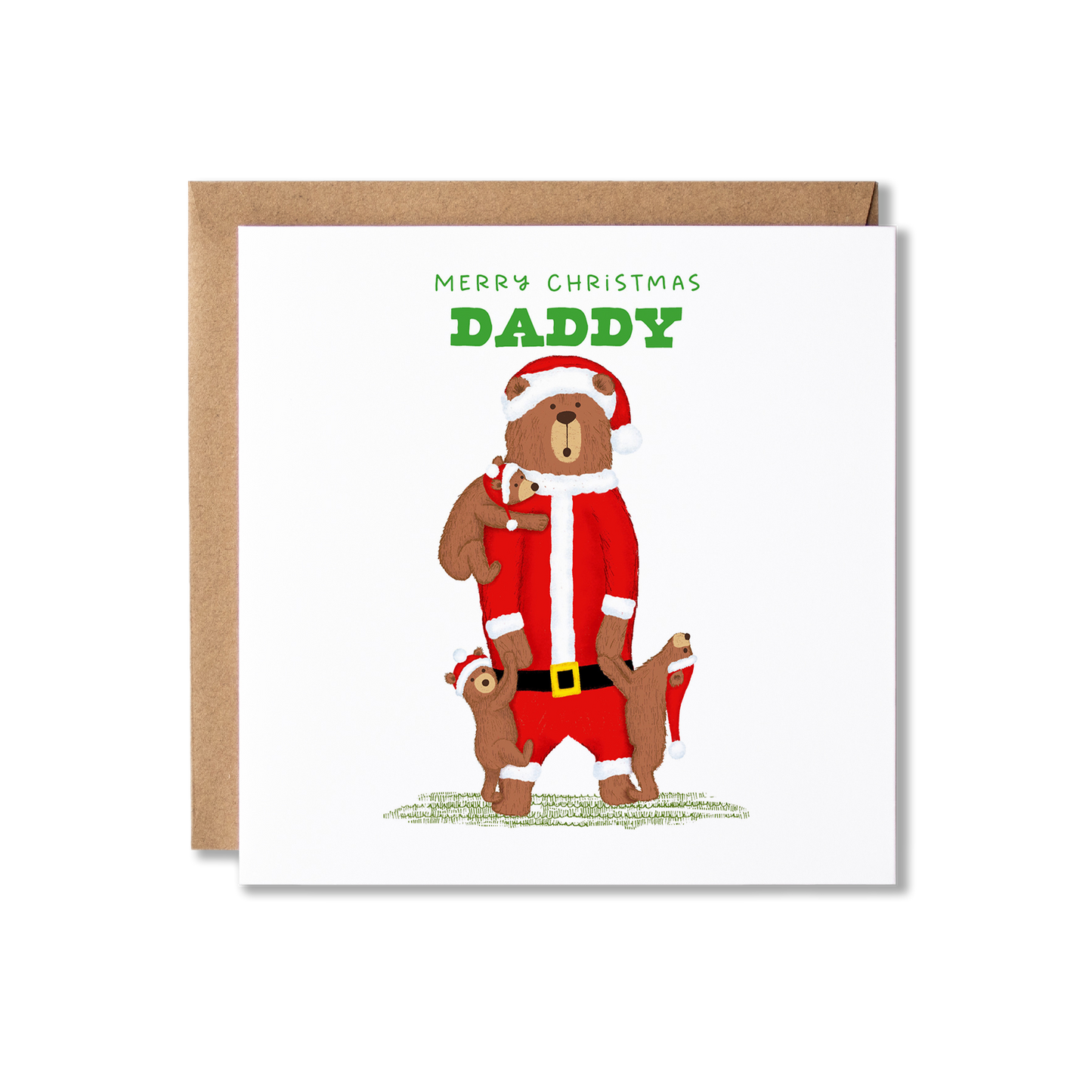 Santa Bears Merry Christmas Daddy 1, 2 Or 3 Cubs Card