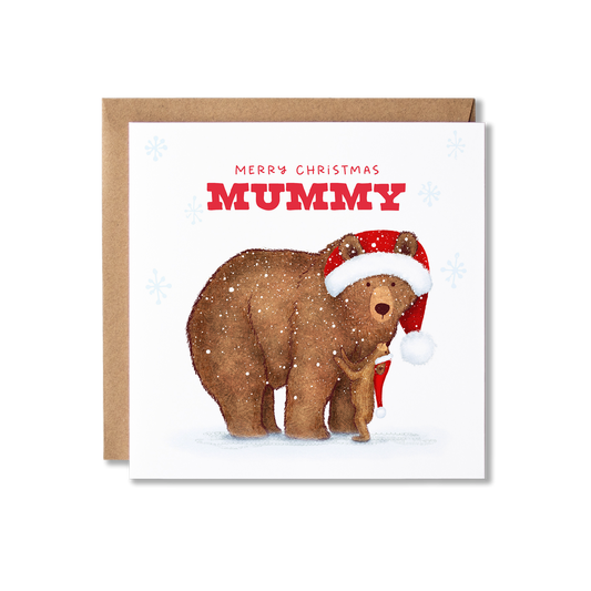 Christmas Bears Merry Christmas Mummy 1 or 2 cubs Card