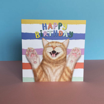 Ginger Tabby Cat Birthday Card | Funny Cat Card