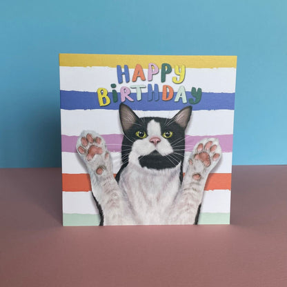 Tuxedo Black and White Cat Birthday Card | Funny Cat Card