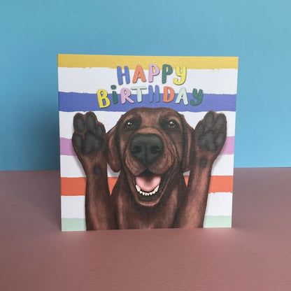 Chocolate Labrador Dog Birthday Card | Funny Dog Card