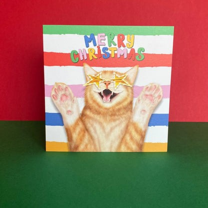 Ginger Tabby Cat Christmas Card | Funny Cat Card