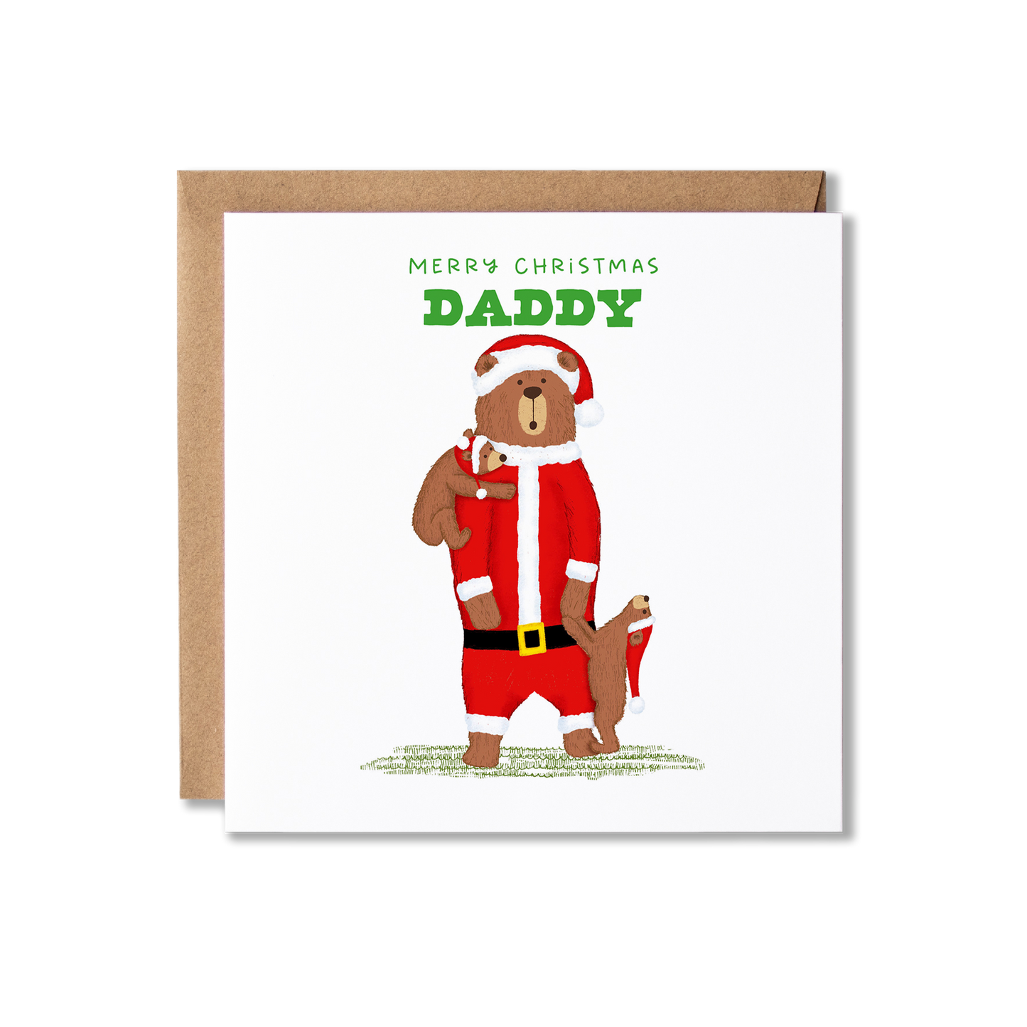 Santa Bears Merry Christmas Daddy 1, 2 Or 3 Cubs Card