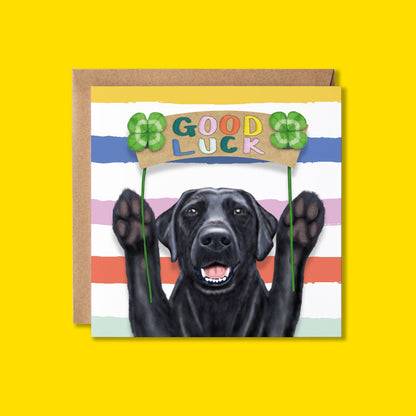 Good Luck Card | Black Labrador Dog