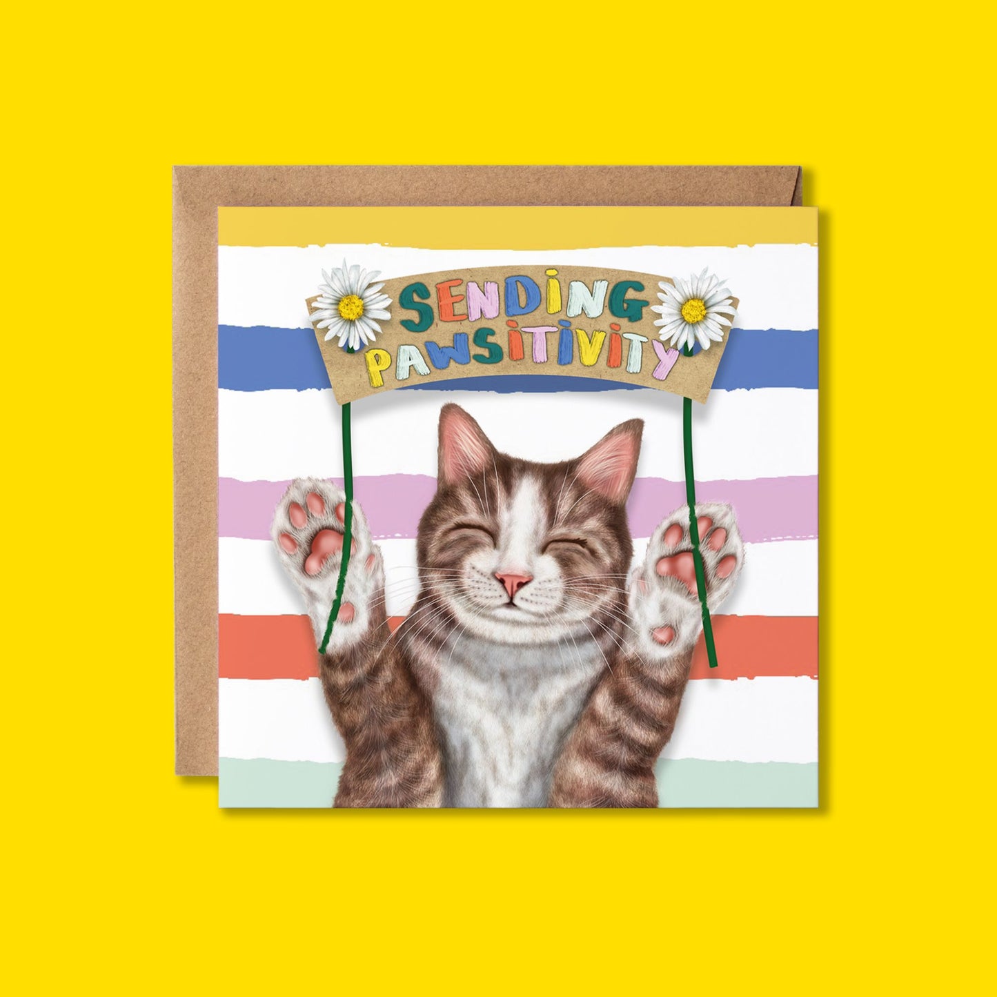 Get Well Soon Card | Tabby Cat | Sending Positivity Card