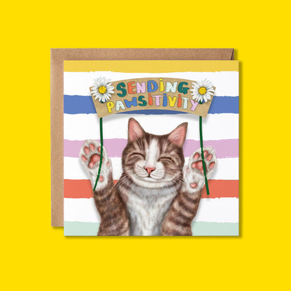 Get Well Soon Card | Tabby Cat | Sending Positivity Card
