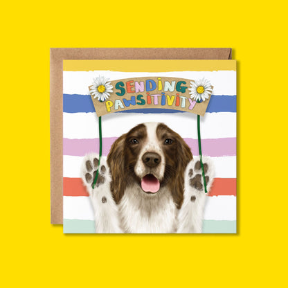 Get Well Soon Card | Spaniel Dog | Sending Positivity Card