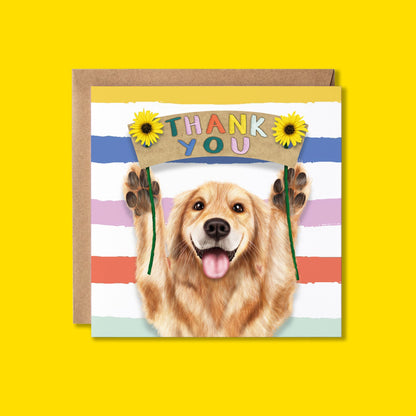 Thank You Card | Golden Retriever Dog | Appreciation Card