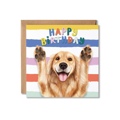 Funny Golden Retriever Dog Birthday Card