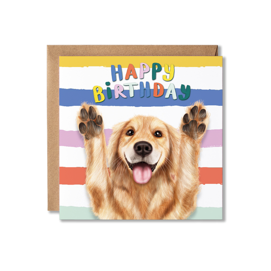 Funny Golden Retriever Dog Birthday Card