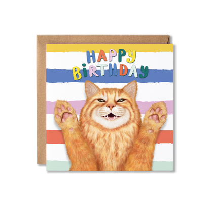 Funny Ginger Cat Birthday Card