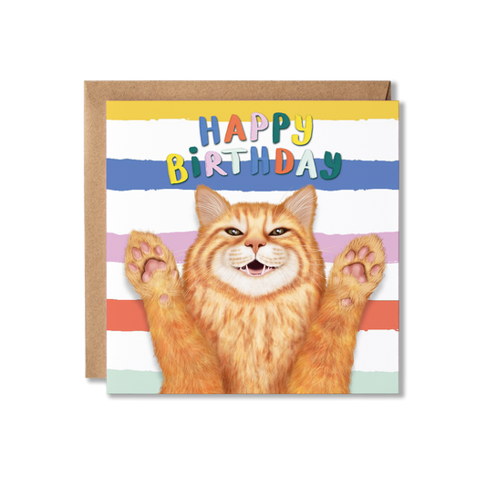 Funny Ginger Cat Birthday Card