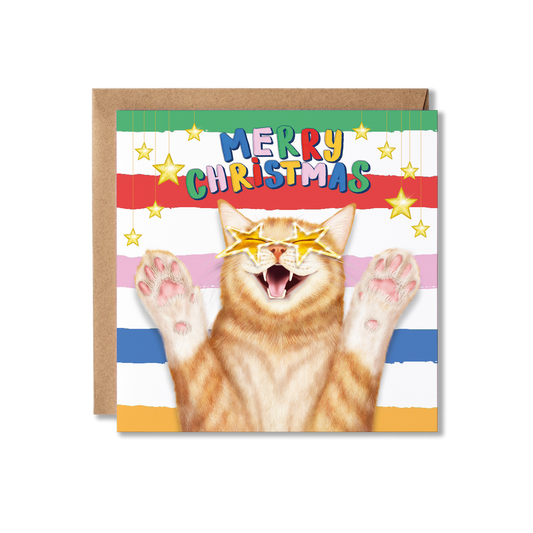 Ginger Tabby Cat Christmas Card | Funny Cat Card