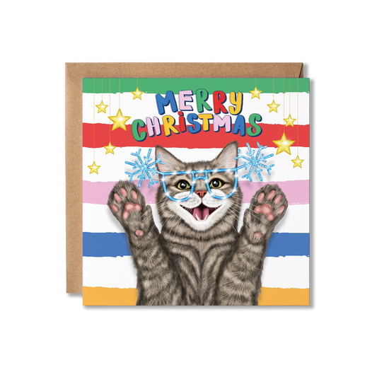 Tabby Cat Christmas Card | Festive Greetings for Cat Lovers