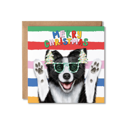 Border Collie Dog Christmas Card | Funny Dog Card