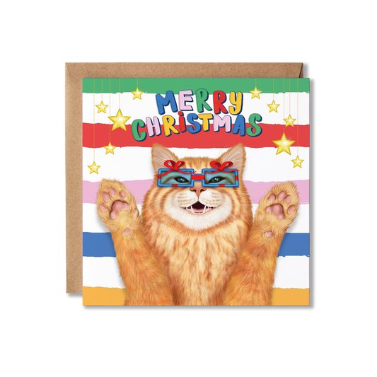 Ginger Ragdoll Cat Christmas Card | Festive Feline greetings