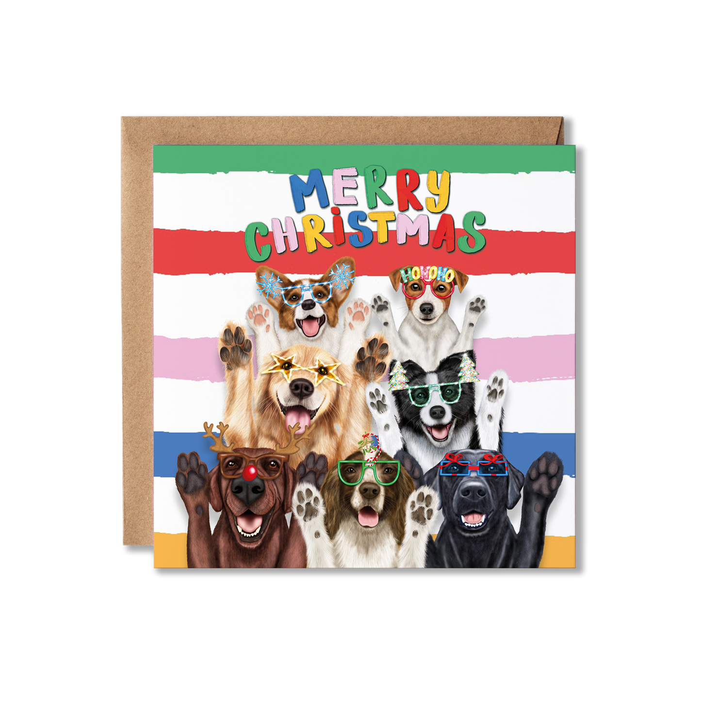Funny Dogs Christmas Card | Group of Dogs Card