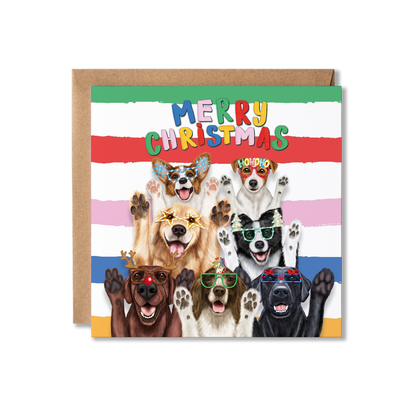 Funny Dogs Christmas Card | Group of Dogs Card